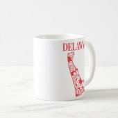 Delaware Staat mandala map, Made in Delaware Kaffeetasse (VorderseiteRechts)