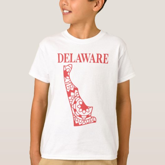 Delaware Staat mandala map, Made in Delaware T-Shirt (Vorderseite)