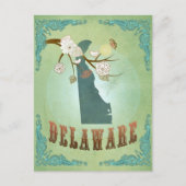 Delaware Staat Map - Green Postkarte (Vorderseite)