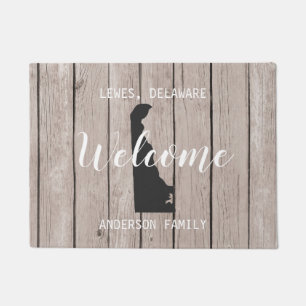 Delaware Staat Personalisiert Welcome Wood Look Fußmatte
