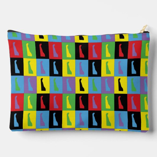 Delaware Staat Pop Art Pattern Zubehörtasche (Rückseite)