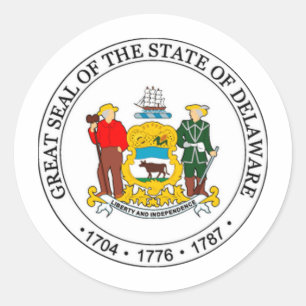 Delaware Staat Siegel Runder Aufkleber