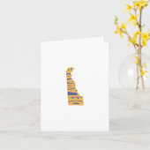 Delaware Staaten name Word Art Yellow Note Karte (Gelbe Blume)