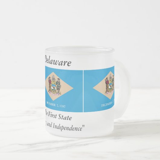 Delaware-Staats-Flagge Mattglastasse (VorderseiteRechts)