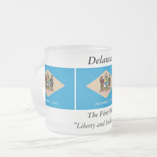Delaware-Staats-Flagge Mattglastasse (Vorderseite Links)