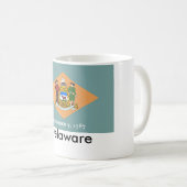 Delaware-Staats-Flaggen-Tasse Kaffeetasse (VorderseiteRechts)