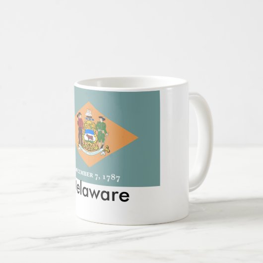 Delaware-Staats-Flaggen-Tasse Kaffeetasse (VorderseiteRechts)