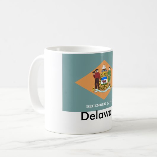 Delaware-Staats-Flaggen-Tasse Kaffeetasse (Vorderseite Links)