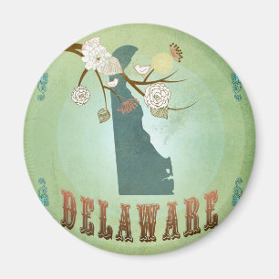 Delaware-Staats-Karte - Grün Magnet