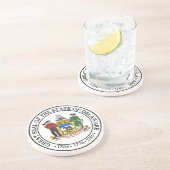 Delaware-Staats-Siegel-Untersetzer Sandstein Untersetzer (Seite)