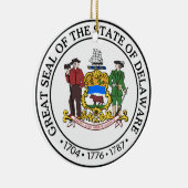 Delaware-Staats-Siegelamerika-Republiksymbolflagge Keramikornament (Rechts)