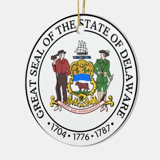 Delaware-Staats-Siegelamerika-Republiksymbolflagge Keramikornament (Links)