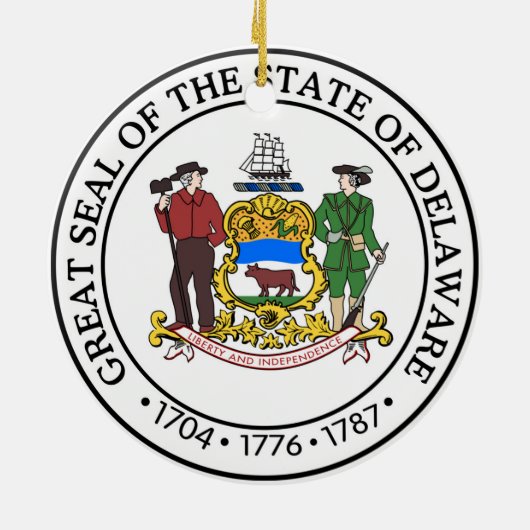 Delaware-Staats-Siegelamerika-Republiksymbolflagge Keramikornament (Hinten)
