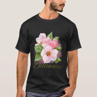 Delaware Staatsblume Pfirsichblüten-Aufkleber Over T-Shirt