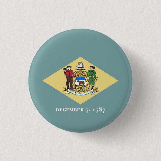 Delaware Staatsflagge Button (Vorderseite)