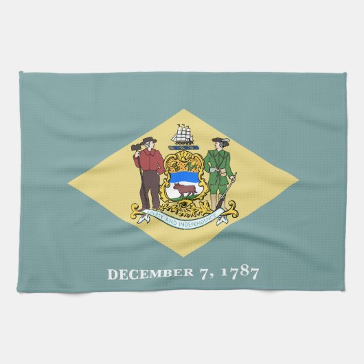 Delaware Staatsflagge Geschirrtuch (Horizontal)