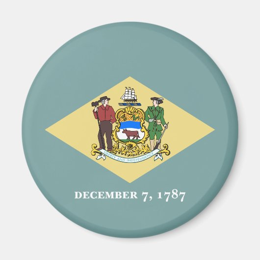 Delaware Staatsflagge Magnet (Vorne)