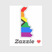 Delaware Staatsstolz LGBTQ Progress Prix Aufkleber (Blatt)