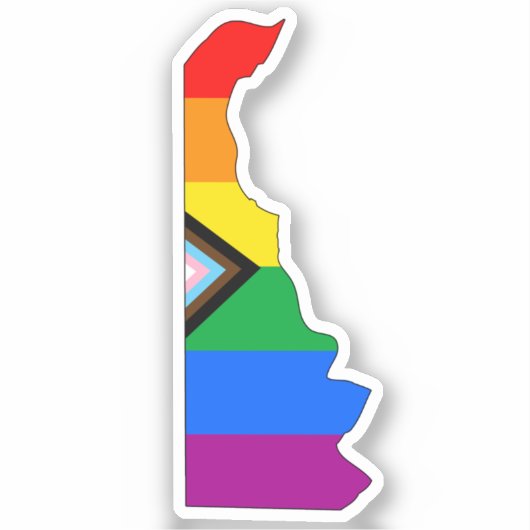 Delaware Staatsstolz LGBTQ Progress Prix Aufkleber (Vorderseite)