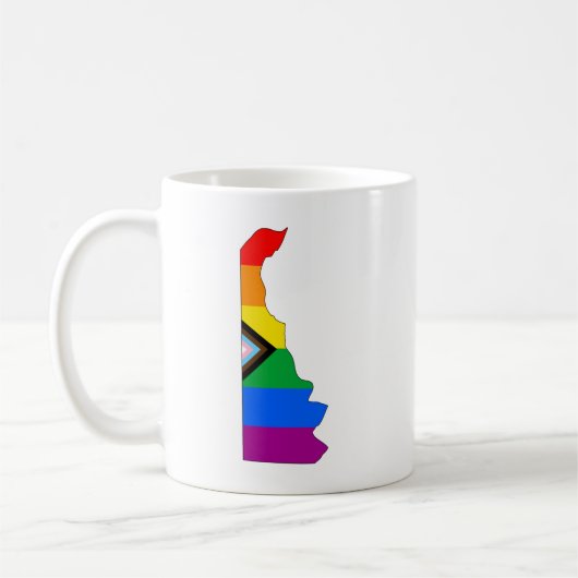 Delaware Staatsstolz LGBTQ Progress Prix Kaffeetasse (Links)