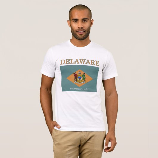 Delaware State Flag Bella Leinwand T - Shirt (Vorne ganz)
