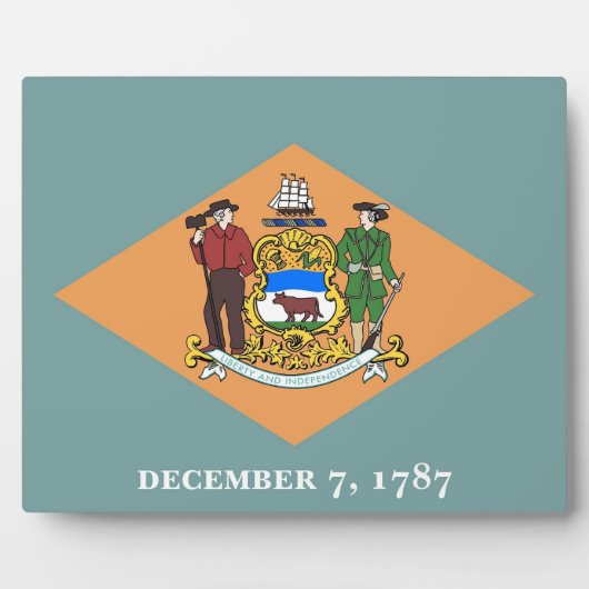 Delaware State Flag Plaque Fotoplatte (Vorderseite)
