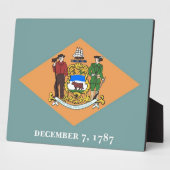 Delaware State Flag Plaque Fotoplatte (Seite)