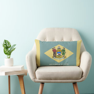 Delaware State Flag Print Patriotic Lendenkissen