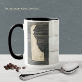 Delaware State Outline Rustic Wood Mug Tasse