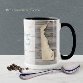 Delaware State Outline Rustic Wood Mug Tasse