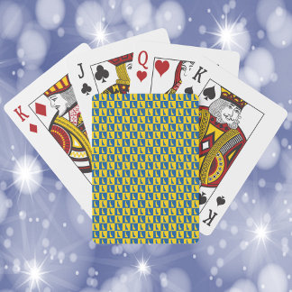 Delaware Umriss Blau und Gold Schachbrettmuster Spielkarten