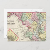 Delaware und Maryland mit District of Columbia Postkarte (Vorne/Hinten)