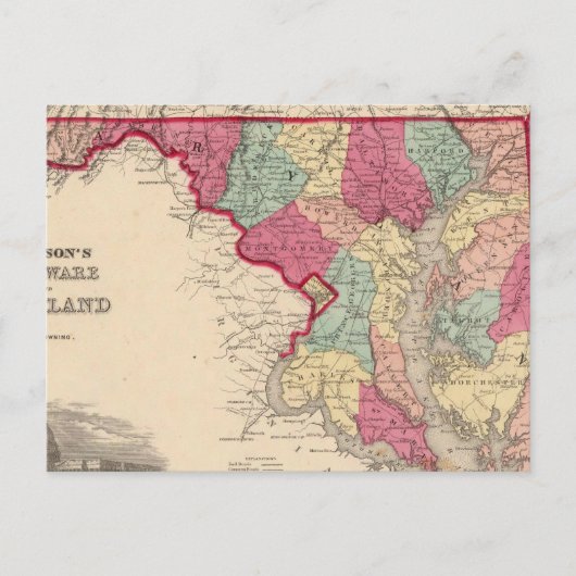 Delaware und Maryland Postkarte (Vorderseite)