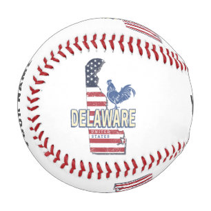 Delaware United Staaten Retro Staat Map Vintag USA Baseball