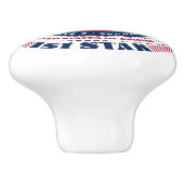 Delaware US Staat Red White Blue Typografy Keramikknauf (Seitenansicht)