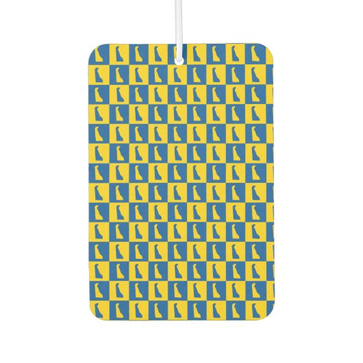 Delaware US State Blue Gold Pattern Autolufterfrischer (Vorderseite)