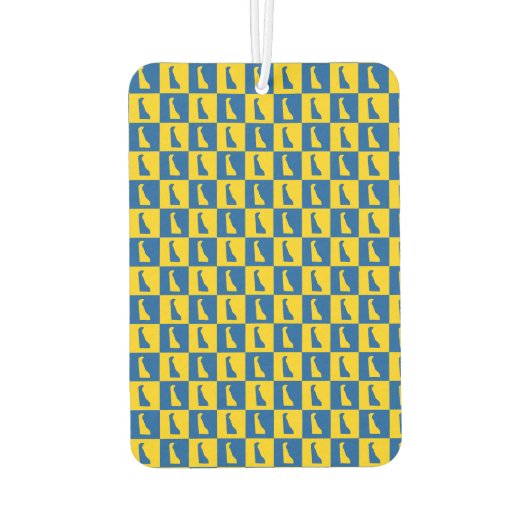 Delaware US State Blue Gold Pattern Autolufterfrischer (Rückseite)