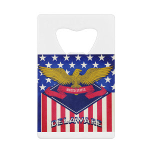 Delaware USA-Flagge Geldbeutel Flaschenöffner