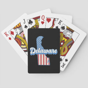 Delaware USA Karte Amerikanische Flagge Spielkarten