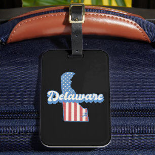 Delaware USA Map American Flag Gepäckanhänger