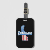 Delaware USA Map American Flag Gepäckanhänger (Vorderseite Vertikal)