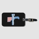 Delaware USA Map American Flag Gepäckanhänger (Vorderseite (Horizontal))