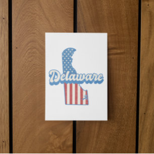 Delaware USA Map American Flag Postkarte