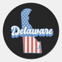 Delaware USA Map American Flag