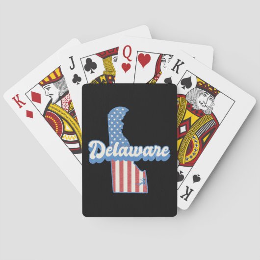 Delaware USA Map American Flag Spielkarten (Rückseite)