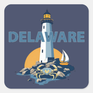 Delaware, USA Quadratischer Aufkleber