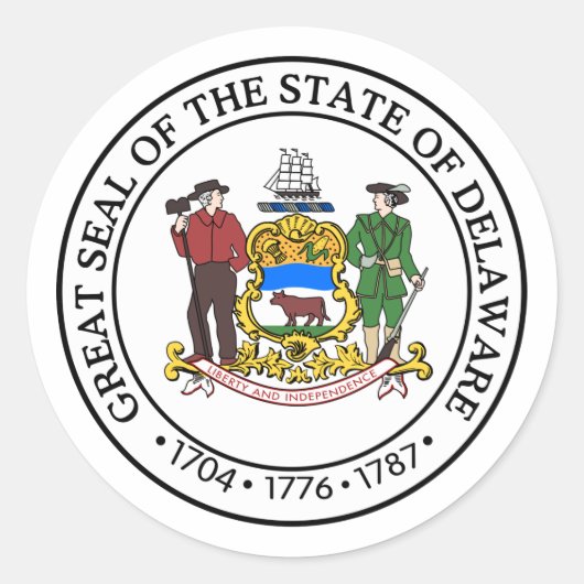 Delaware, USA Runder Aufkleber (Vorderseite)