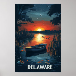 Delaware USA Vintag Illustration Travel Poster