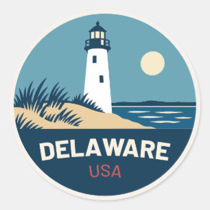 Delaware USA – Vintage Reisekleber Runder Aufkleber