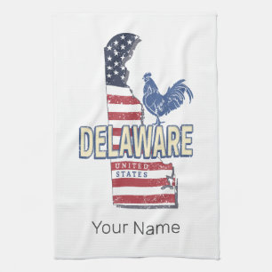 Delaware Vereinigte Staaten Retro-Staatskarte Vint Geschirrtuch